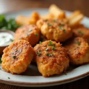 Homemade Chick-fil-A grilled nuggets served with dipping sauce